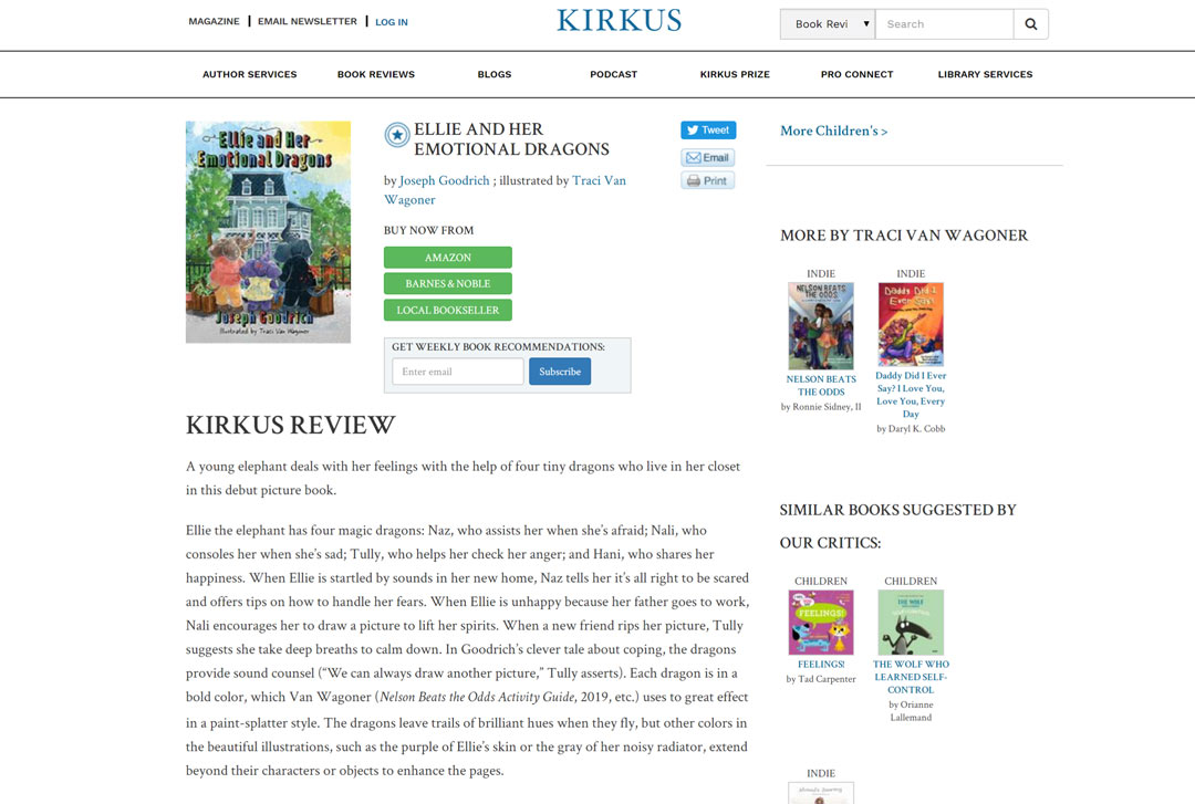 Ellie and Her Emotional Dragons earns the Kirkus Star